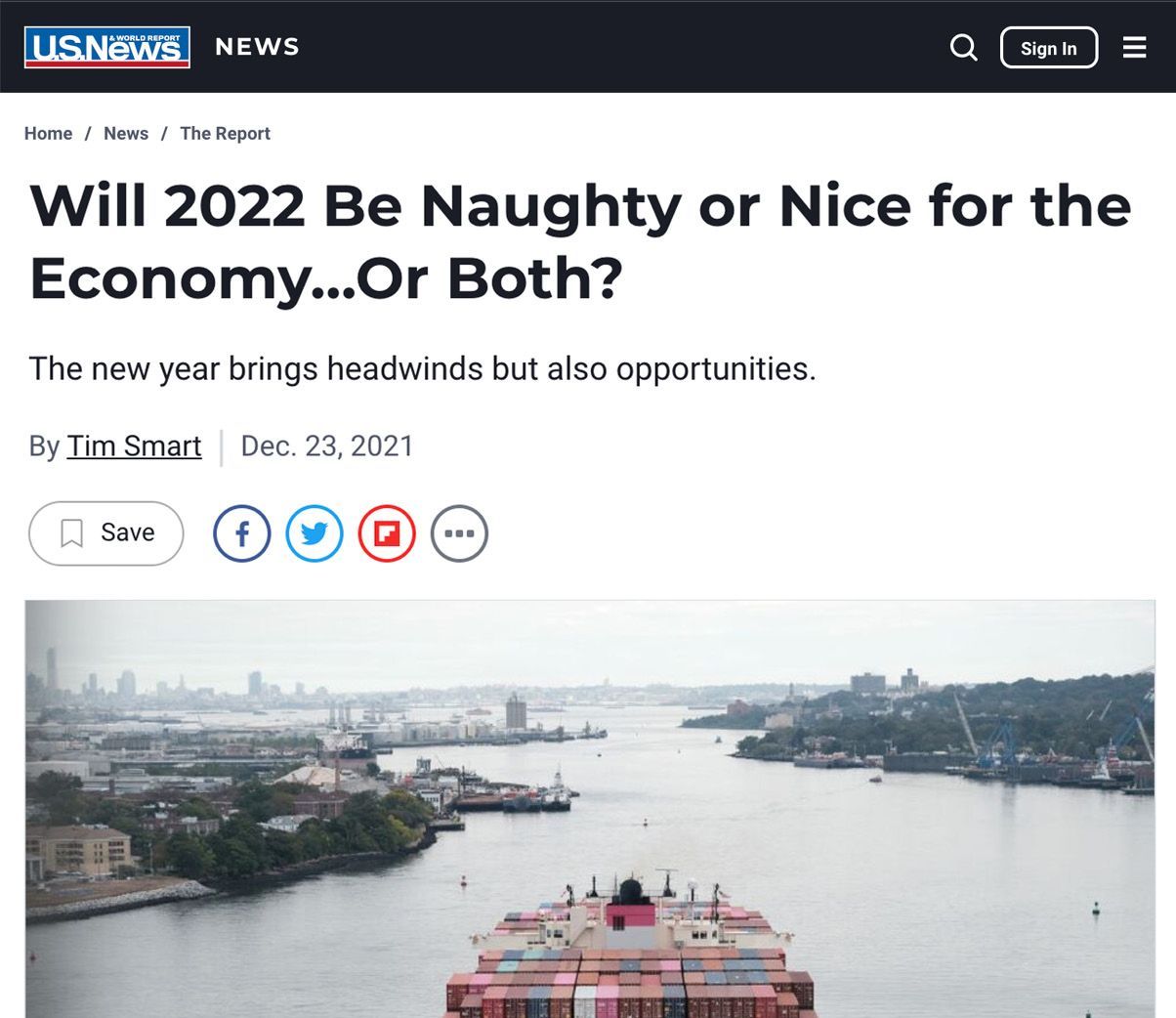 US News: Will 2022 Be Naughty or Nice for the Economy…Or Both?