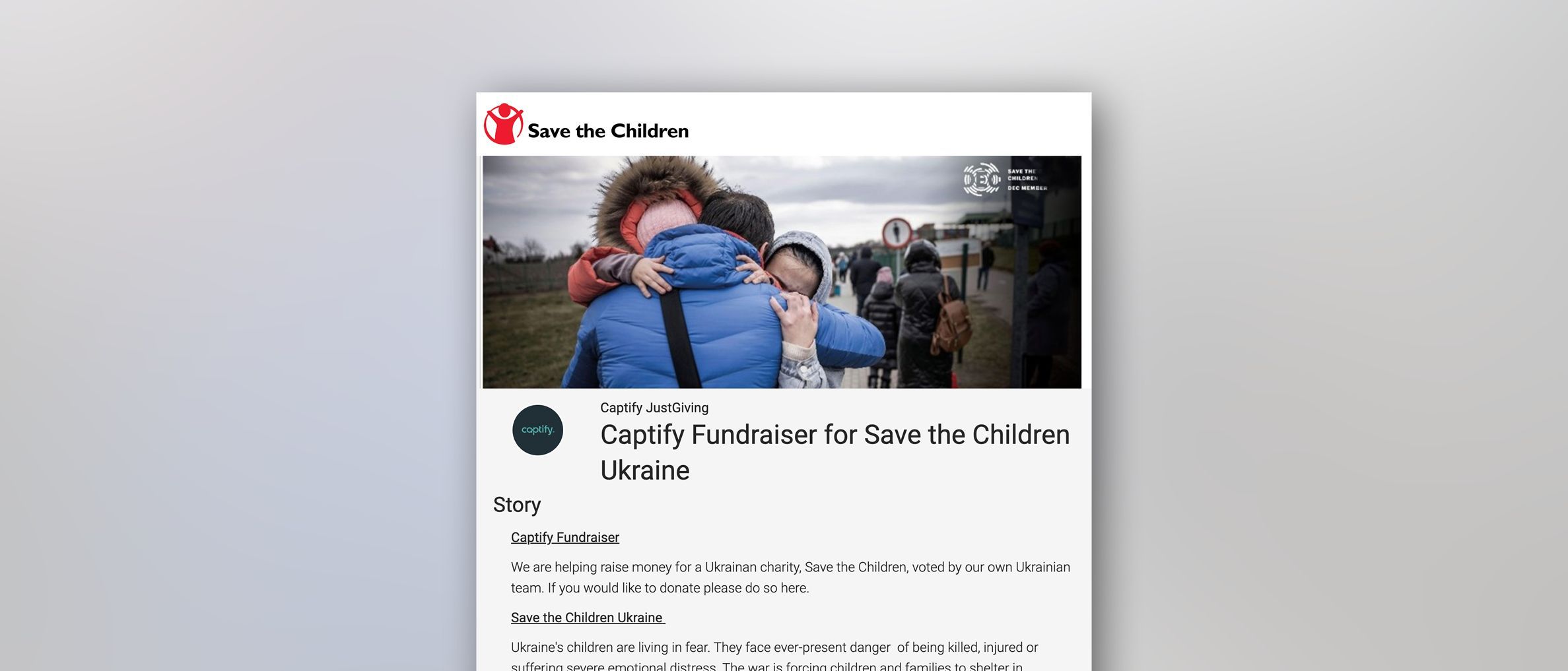 Join Captify In Helping To Raise Donations For Save the Children Ukraine