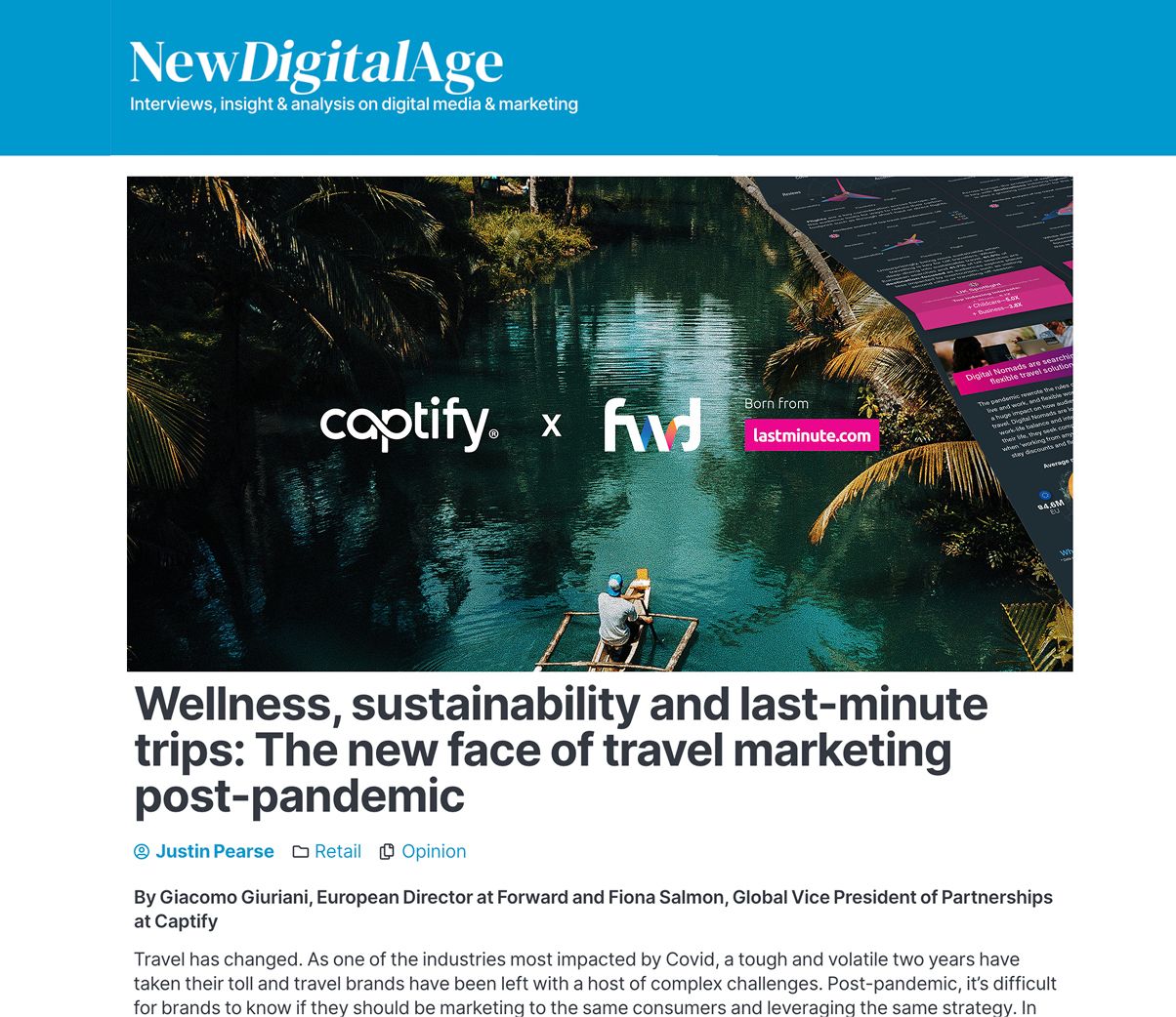 NewDigitalAge: Wellness, Sustainability and Last-minute Trips—The New Face of Travel Marketing Post-pandemic