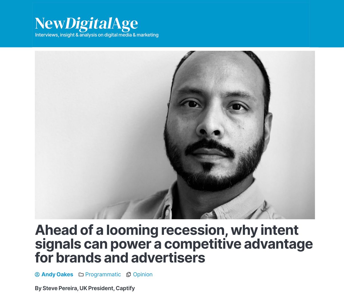 NewDigitalAge: Ahead Of A Looming Recession, Why Intent Signals Can Power A Competitive Advantage For Brands And Advertisers