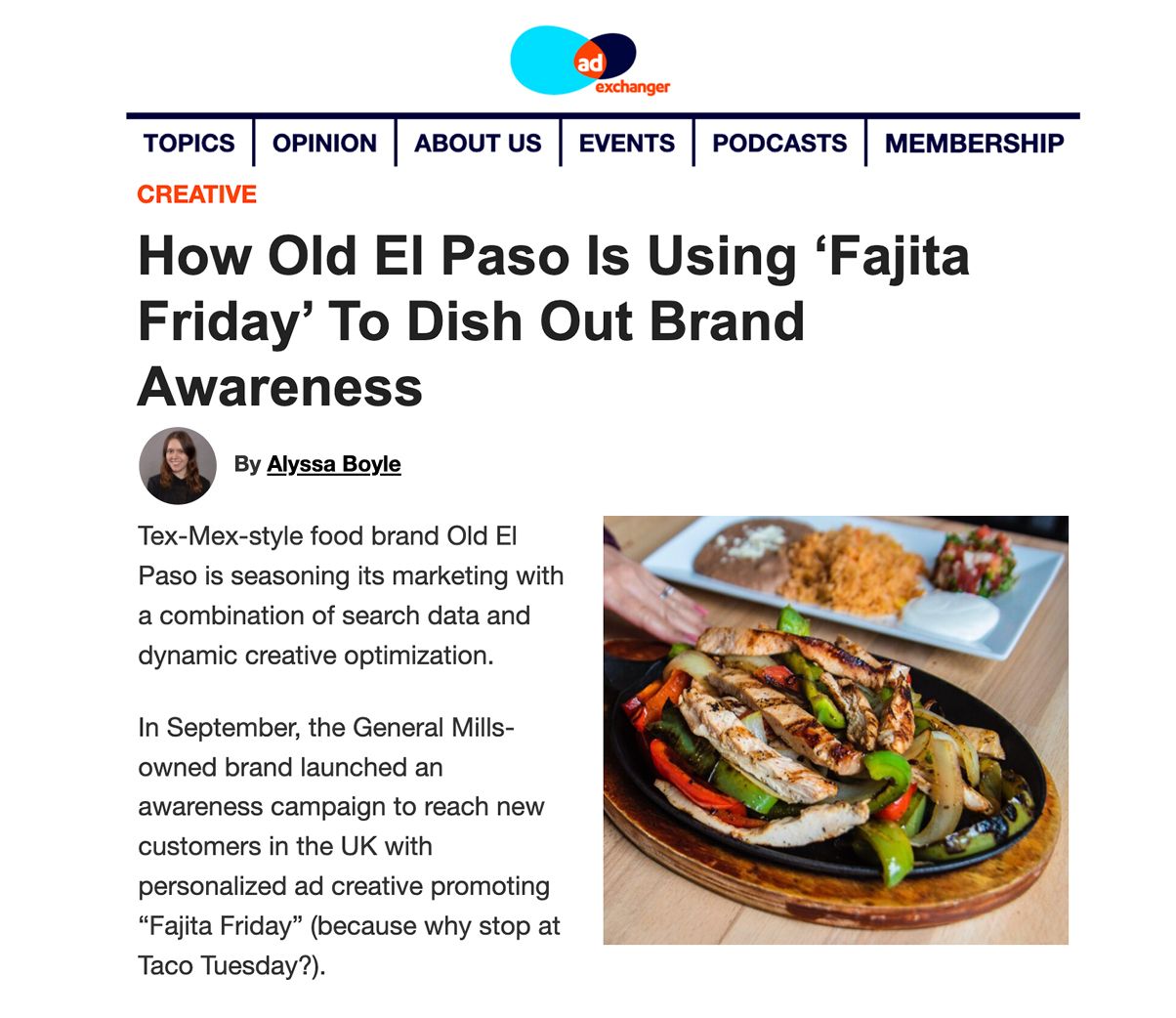 AdExchanger: How Old El Paso Is Using ‘Fajita Friday’ To Dish Out Brand Awareness