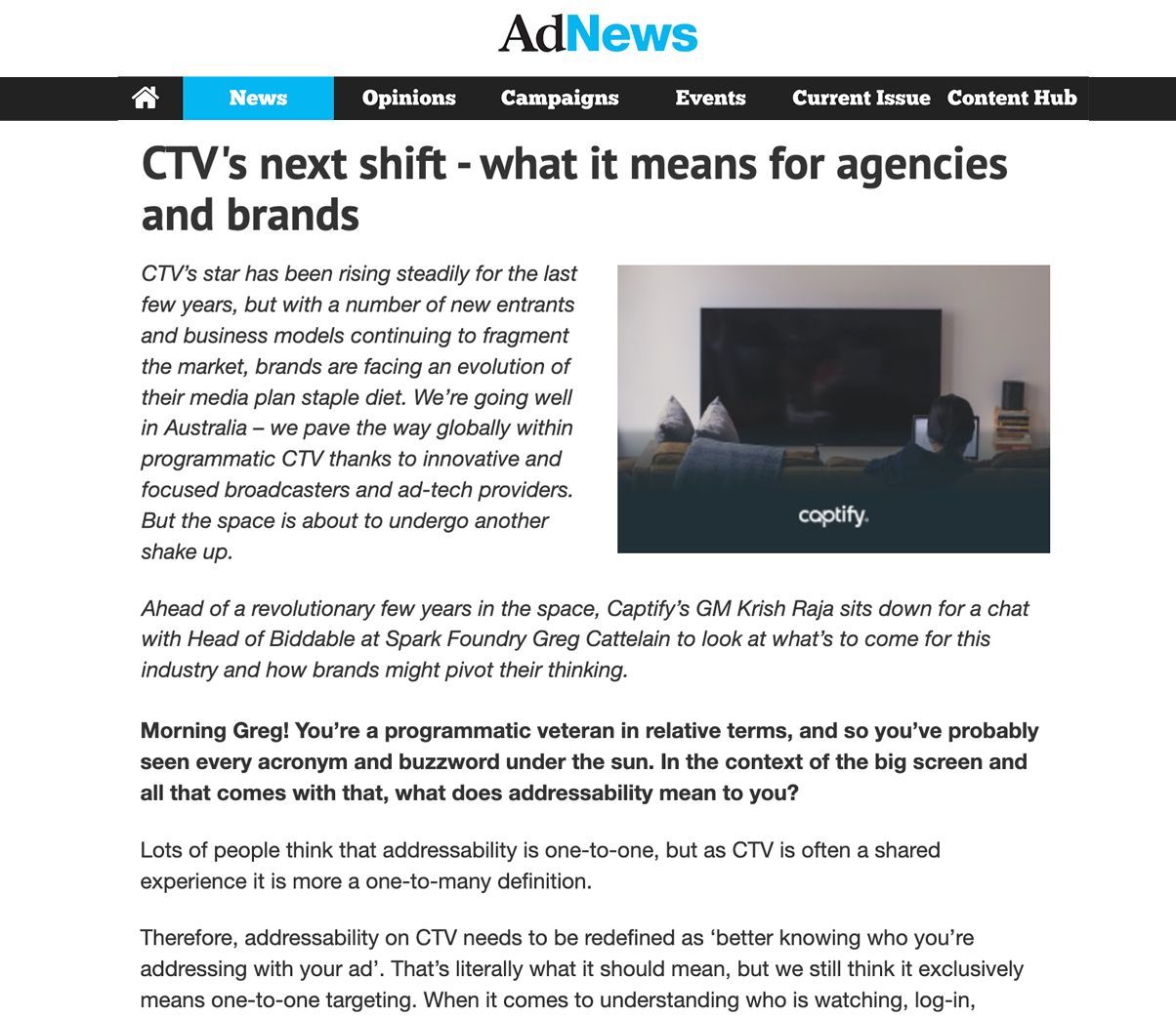 AdNews: CTV’s Next Shift – What It Means For Agencies And Brands