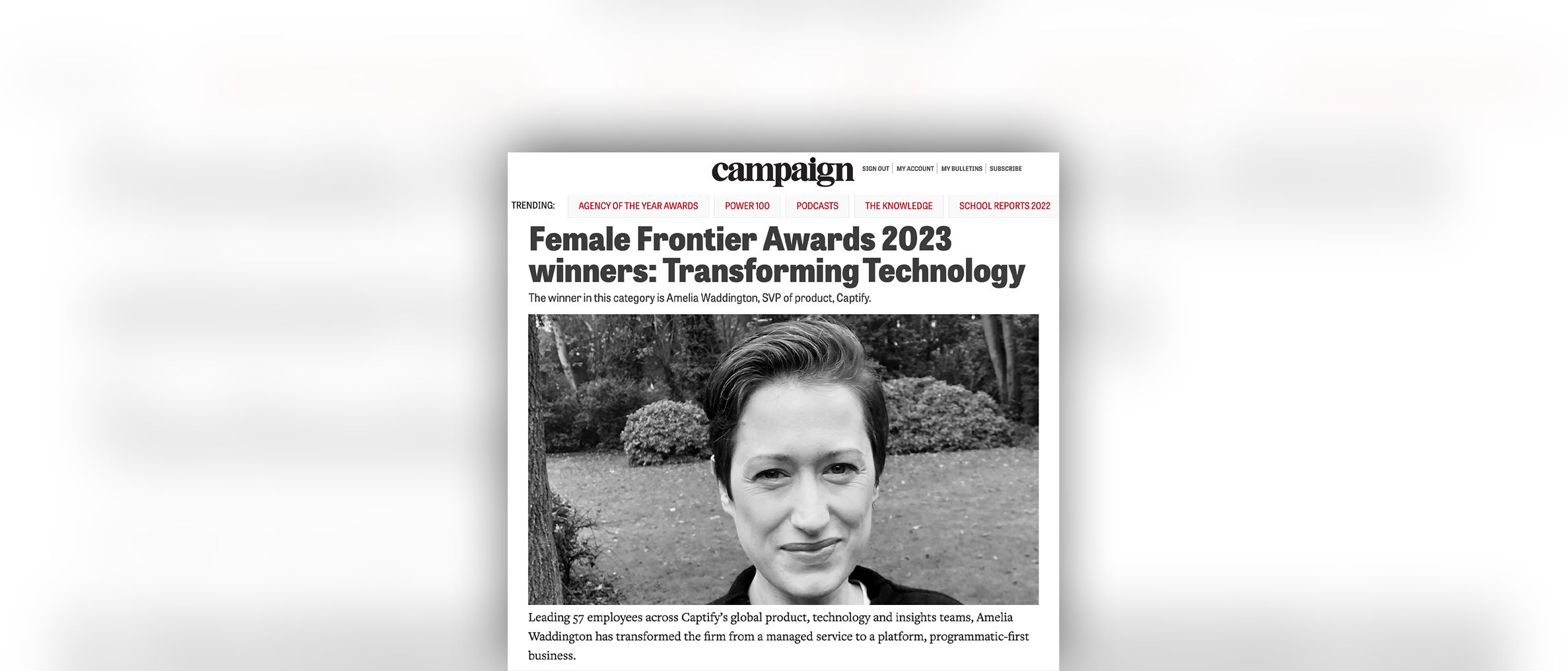 Campaign: Female Frontier Awards 2023 Winners—Transforming Technology