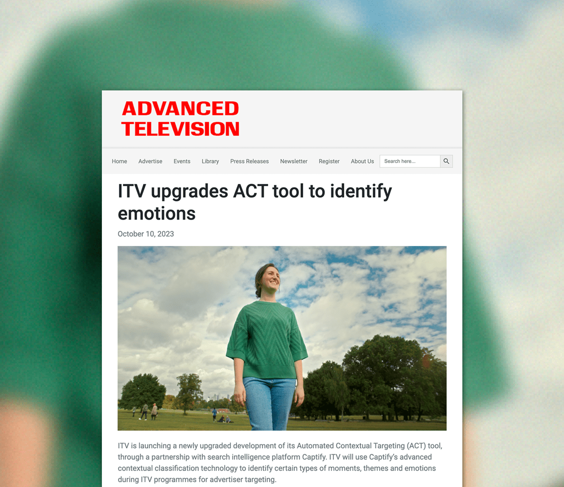 Advanced Television: ITV Upgrades ACT Tool to Identify Emotions