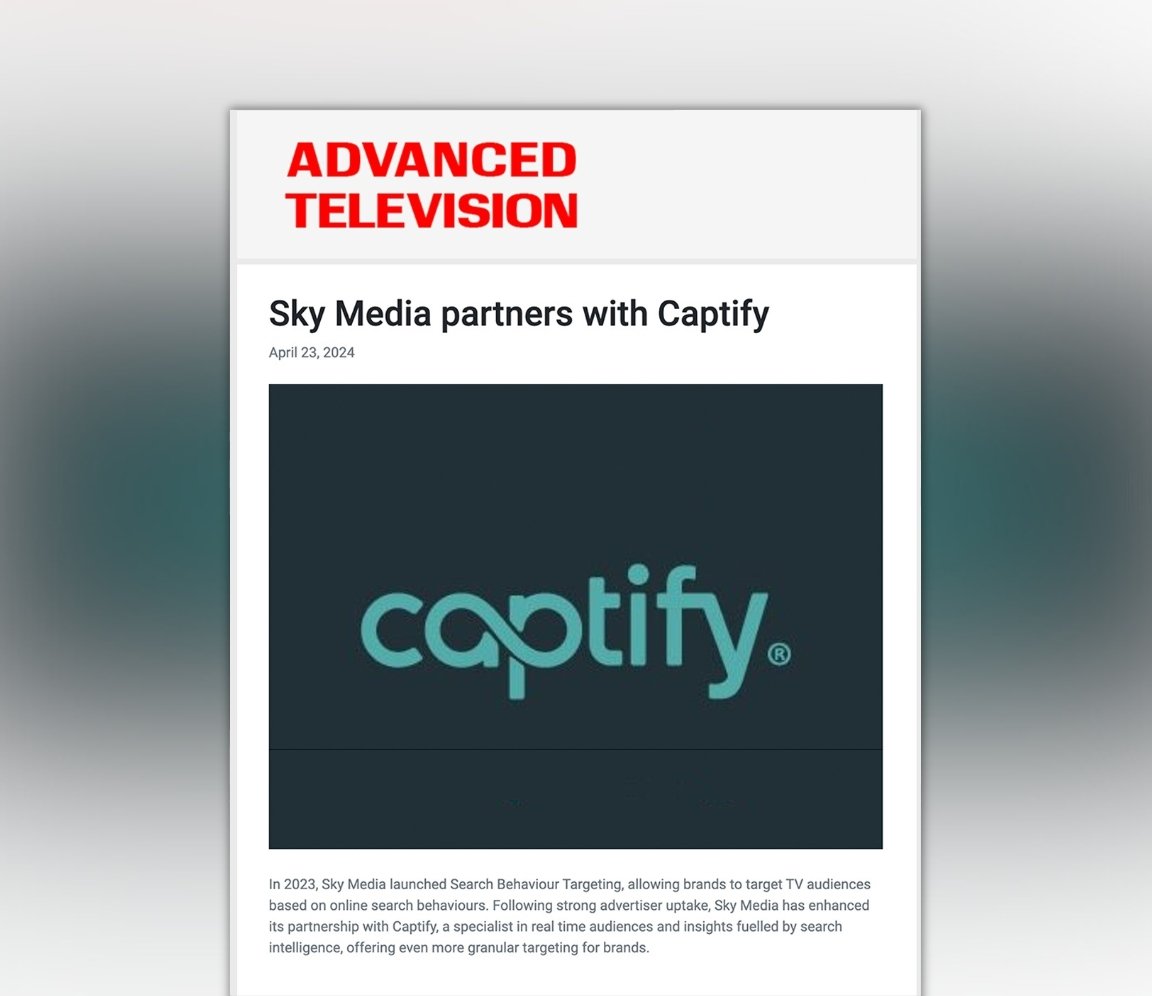 Advanced Television: Sky Media Partners with Captify